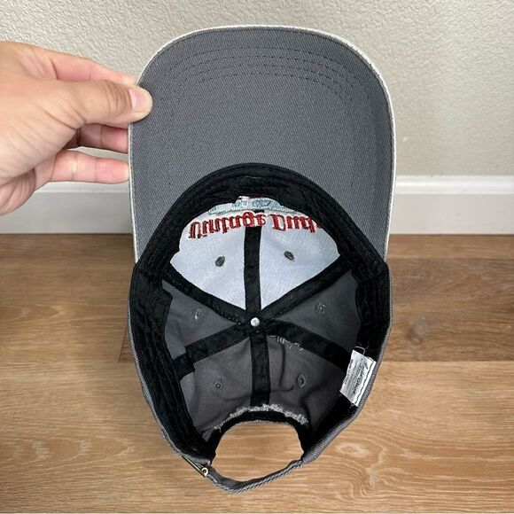 Vintage Dude Embroidered Gray Adjustable Strapback Hat - Picture 7 of 11